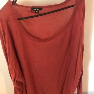 Trouve burnt orange/red billowing soft long sleeve